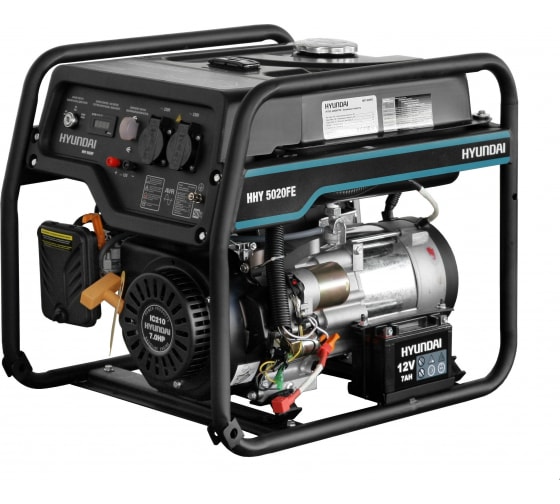 Бензиновый генератор Hyundai HHY 5020FE переносной фото