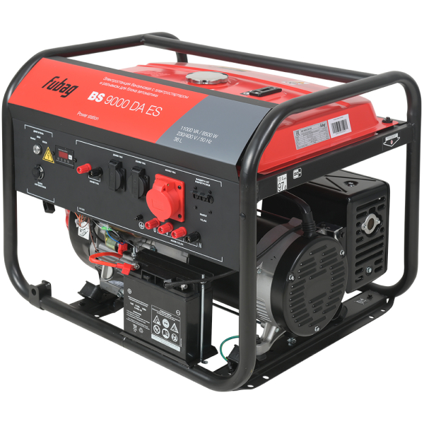 Бензиновый генератор Fubag BS 9000 DA ES (трёхфазный) + Комплект колес и ручек + Моторное масло Fubag Extra в ПОДАРОК для гаража фото