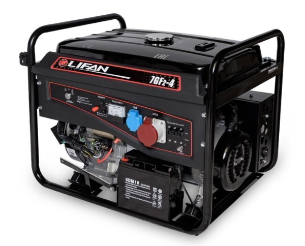 Бензиновый генератор Lifan 7 GF2-4 (LF7500E3) на колесах фото