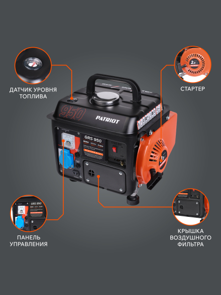 Бензиновый генератор PATRIOT GRS 950 переносной фото