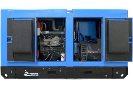 Дизельный генератор ТСС ЭД-150-Т400 в шумозащитном кожухе на прицепе фото