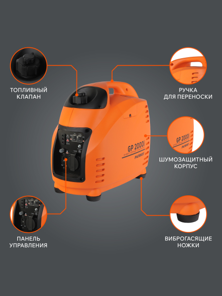 Бензиновый инверторный генератор PATRIOT GP 2000 i портативный фото