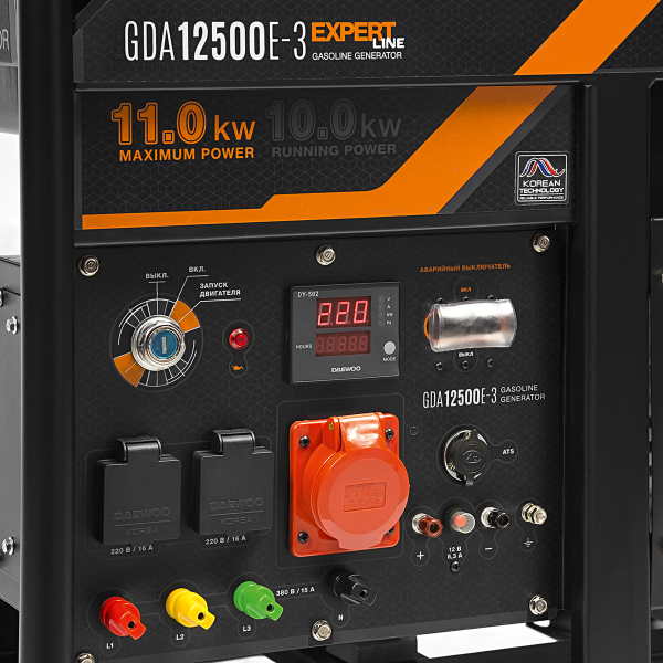 Бензиновый генератор DAEWOO GDA 12500E-3 для гаража фото