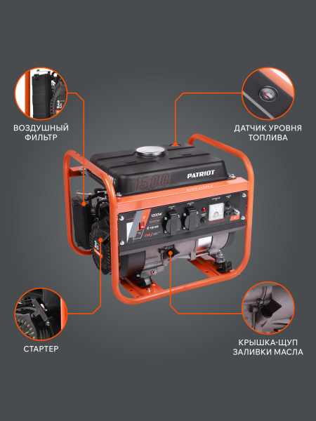 Бензиновый генератор PATRIOT GRS 1500 для дома фото